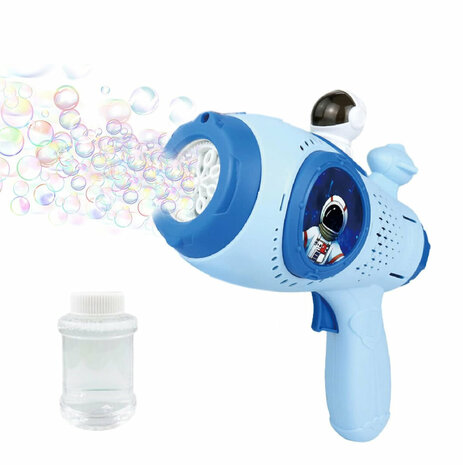 Space Gun Bubbles - Jouet pistolet &agrave; bulles - tire automatiquement des bulles - incl. savon