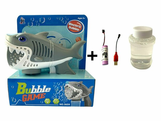 Seifenblasenspielzeug - Bubble Gun Shark - USB wiederaufladbar