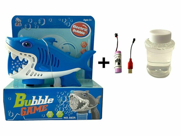 Jouet &agrave; bulles - Bubble Gun Shark - rechargeable par USB