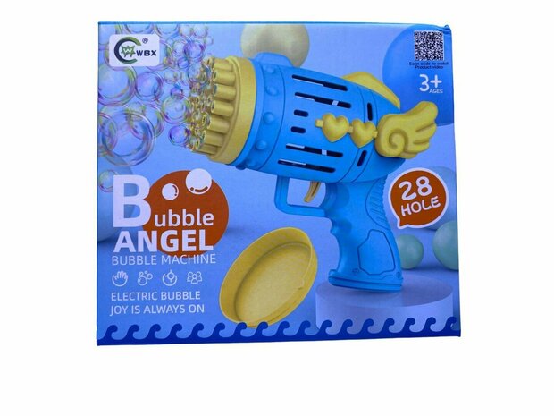Bubble Angle machine - bubble blowing machine toy - 28 hole - blue