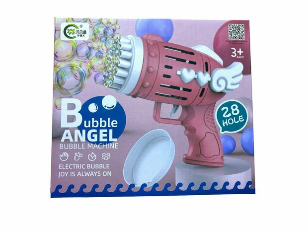 Bubble Angle Machine &ndash; Spielzeug-Blasenblasmaschine &ndash; 28 L&ouml;cher &ndash; Pink