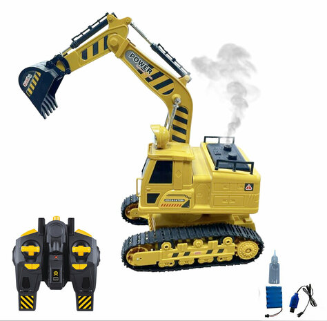 RC EXCAVATOR - WITH EFFECT - WORK VEHICLE - 2.4GH - 39CM - RECHARGEABLE