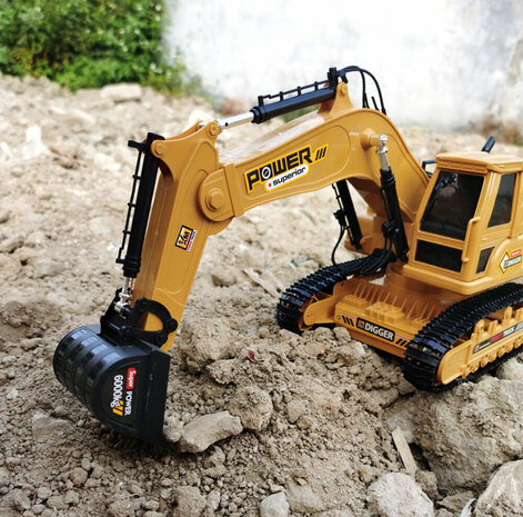 RC EXCAVATOR - WITH EFFECT - WORK VEHICLE - 2.4GH - 39CM - RECHARGEABLE