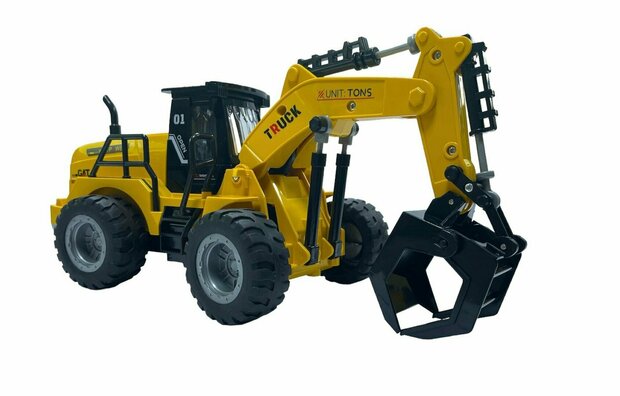 Toy RC vehicle with grab crane - 1:50 - radio-controlled work vehicle