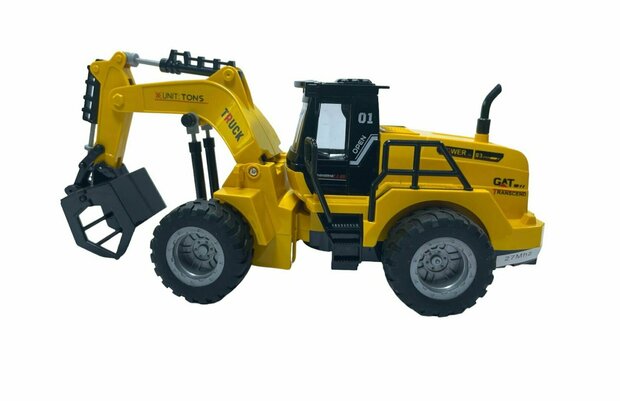 Toy RC vehicle with grab crane - 1:50 - radio-controlled work vehicle