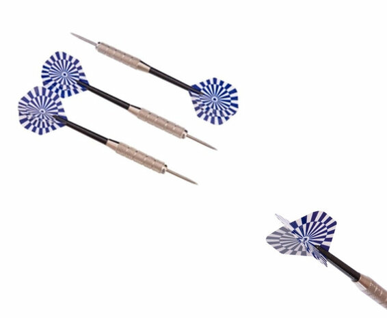 Darts set - 3 pieces - Darts - drop-shaped darts incl. darts shafts and case - Blue