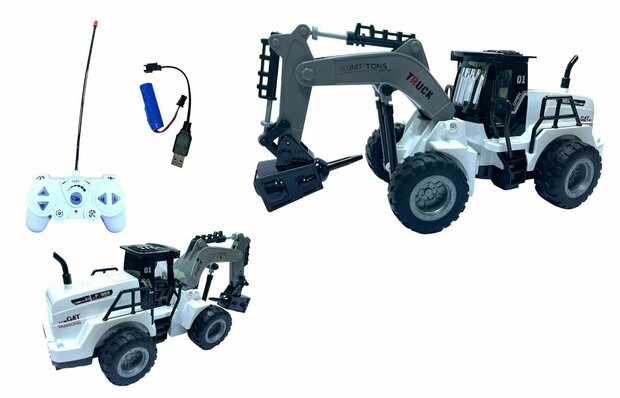 Rc boorwagen speelgoed voertuig - 1:50 - radio grafisch werkvoertuig