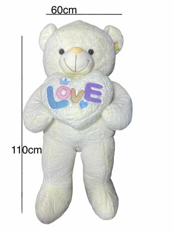 Ours en peluche Large - XXL - peluche douce - avec coussin Love - Ours en peluche