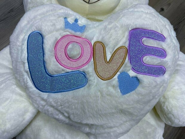 Ours en peluche Large - XXL - peluche douce - avec coussin Love - Ours en peluche