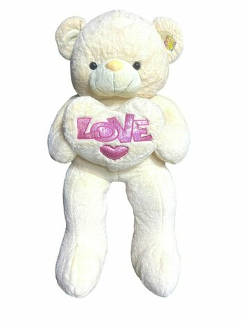 Cuddly bear Large - 110CM - soft cuddly toy - with Love cushion - Teddy bear