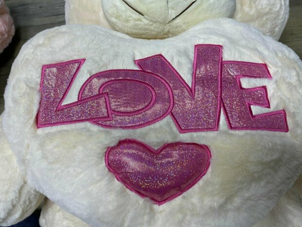 Cuddly bear Large - 110CM - soft cuddly toy - with Love cushion - Teddy bear