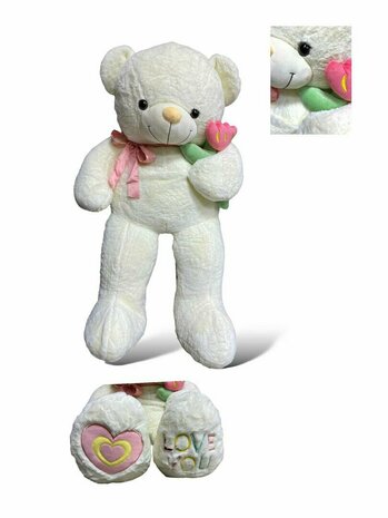 Teddy bear - i Love you - 110CM - soft cuddly bear with rose - XXL bear