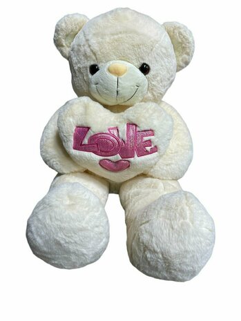 Cuddly bear Large - 75CM - soft cuddly toy - with Love cushion - Teddy bear