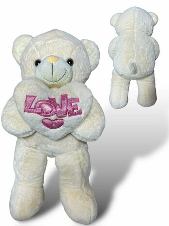 Cuddly bear Large - 75CM - soft cuddly toy - with Love cushion - Teddy bear