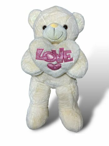 Knuffelbeer Groot - 75CM- zacht knuffel - met Love kussentje - Teddy beer