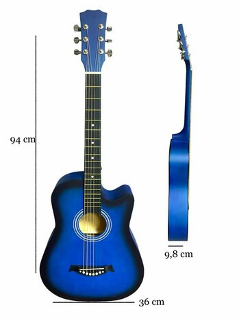 Western Gitaar - 6 snaren - Cutaway Akoestisch Guitar 38&quot;
