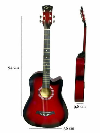 Western Gitaar - 6 snaren - Cutaway Akoestisch Guitar 38&quot;