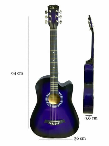 Western Gitaar - 6 snaren - Cutaway Akoestisch Guitar 38&quot;