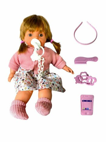 Baby doll Bonnie - stroller + accessories - cuddly baby doll - 12 baby sounds - 40CM