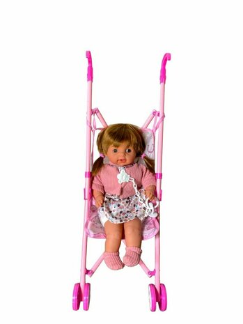 Baby doll Bonnie - stroller + accessories - cuddly baby doll - 12 baby sounds - 40CM