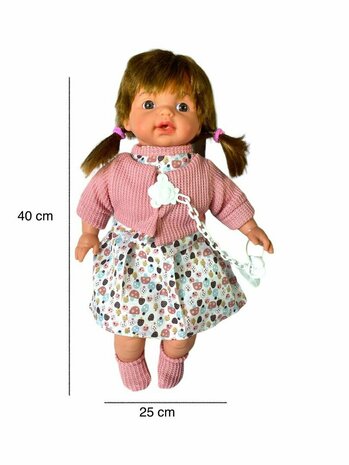 Baby doll Bonnie - stroller + accessories - cuddly baby doll - 12 baby sounds - 40CM