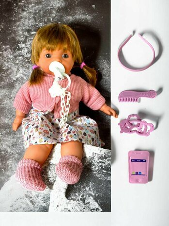 Baby doll Bonnie - stroller + accessories - cuddly baby doll - 12 baby sounds - 40CM