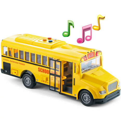 School bus with light and sound - 27.5 cm Yellow - 1:16 - toy bus