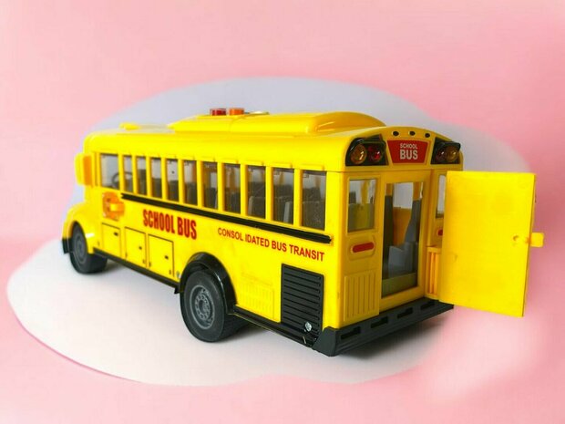 Bus scolaire avec lumi&egrave;re et son - 27,5 cm Jaune - 1:16 - bus jouet