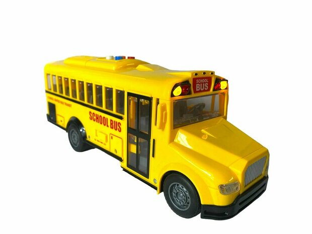 Schoolbus met licht en geluid - 27.5 cm Geel - 1:16 - speelgoed bus