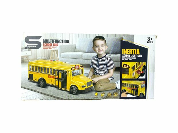 Bus scolaire avec lumi&egrave;re et son - 27,5 cm Jaune - 1:16 - bus jouet