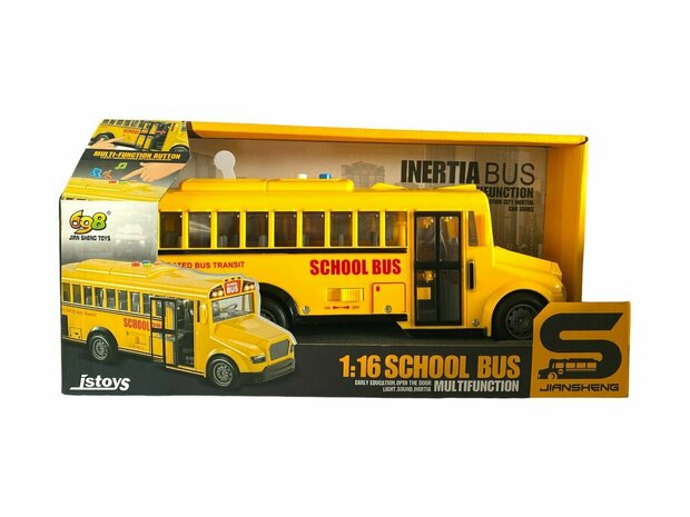 Bus scolaire avec lumi&egrave;re et son - 27,5 cm Jaune - 1:16 - bus jouet