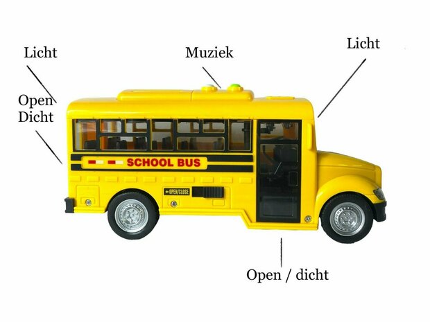 City Schoolbus - met licht en geluid 20 cm geel - speelgoed busje