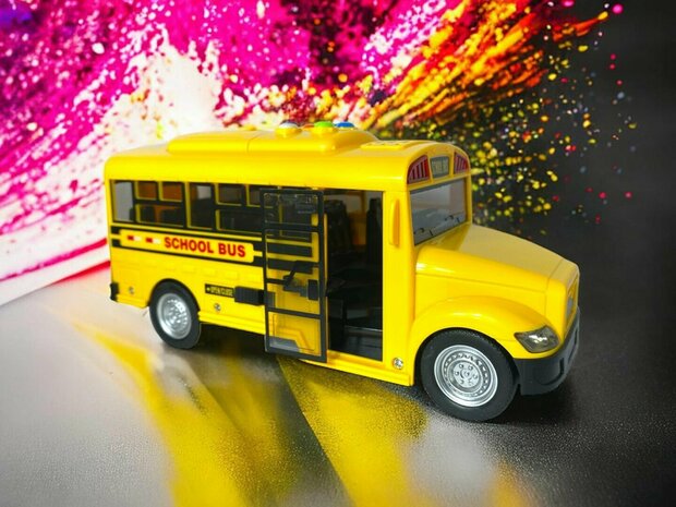 City Schoolbus - met licht en geluid 20 cm geel - speelgoed busje