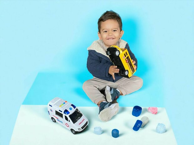 Stadtschulbus - mit Licht und Sound 20 cm gelb - Spielzeugtransporter