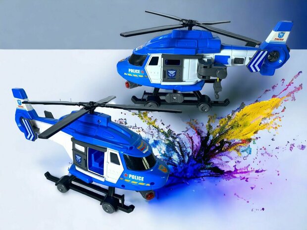 Politie Reddingshelikopter - helikopter speelgoed - met licht en geluid