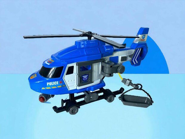 Politie Reddingshelikopter - helikopter speelgoed - met licht en geluid
