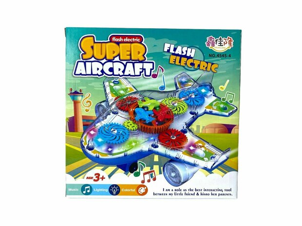 Super Aircraft Gear &ndash; Spielzeugflugzeug &ndash; Lichter und Ger&auml;usche, 20 cm