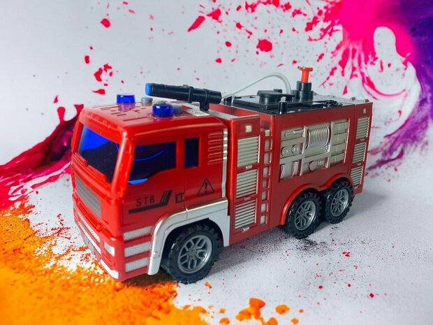 Urban service series - Fire truck toys - Friction - sound &amp; lights 21CM