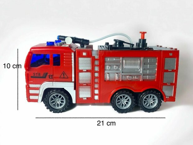 S&eacute;rie de services urbains - Jouets camion de pompier - Friction - son et lumi&egrave;res 21CM