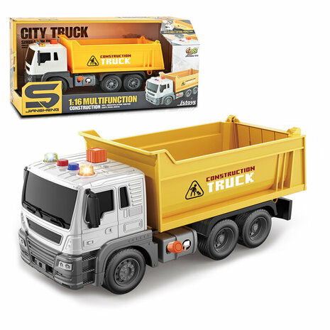 Muldenkipper &ndash; LKW mit Ladefl&auml;che &ndash; mit Ton und Licht &ndash; Kipper 24,5 cm