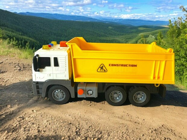 Dump Truck - camion avec plateforme de chargement - avec son et lumi&egrave;re - dumper 24,5CM