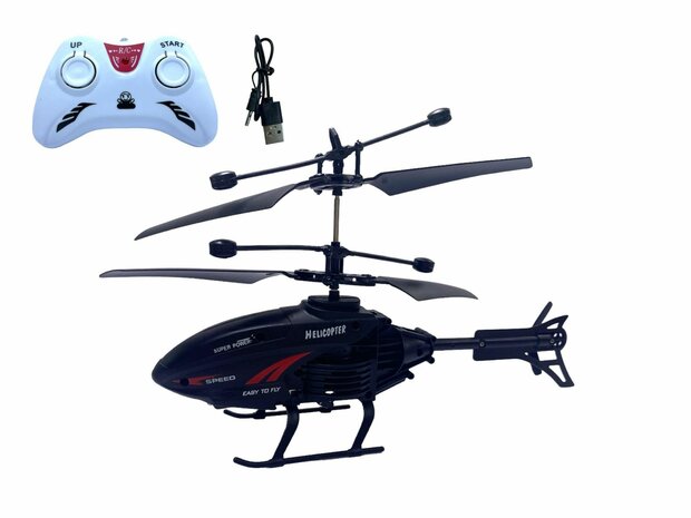 RC helicopter - controllable with hand and remote control