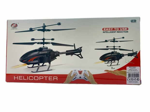 RC helicopter - controllable with hand and remote control