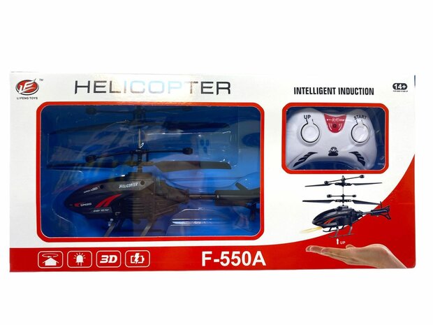 RC helicopter - controllable with hand and remote control