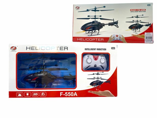 RC helicopter - controllable with hand and remote control