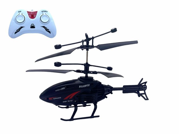 RC helicopter - controllable with hand and remote control