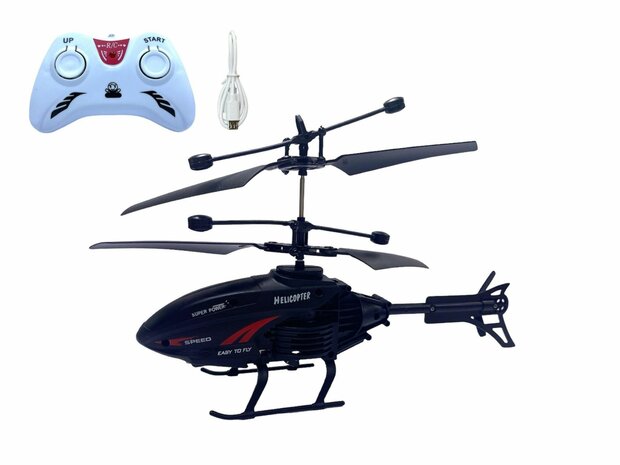 RC helicopter - controllable with hand and remote control