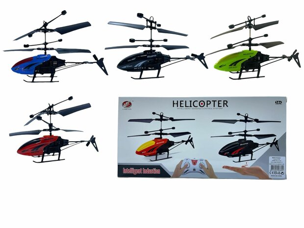 RC helicopter - controllable with hand and remote control Green