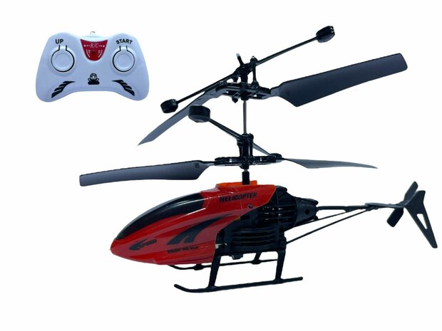 RC helicopter - controllable with hand and remote control Red