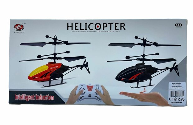 RC helicopter - controllable with hand and remote control Blue